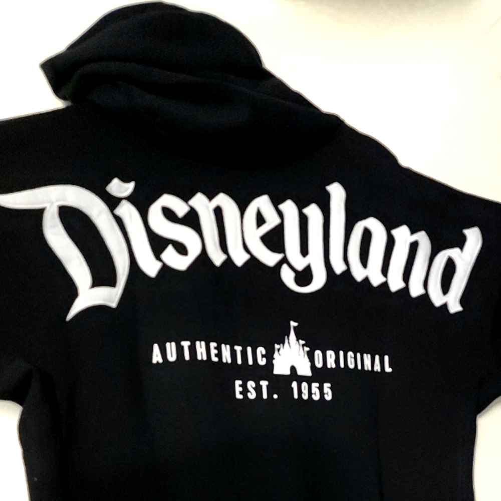 Disney Parks 2023 Hoodie XL Disneyland Authentic Est 1955 Black Zip Up